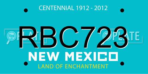 RBC723 New Mexico License Plate