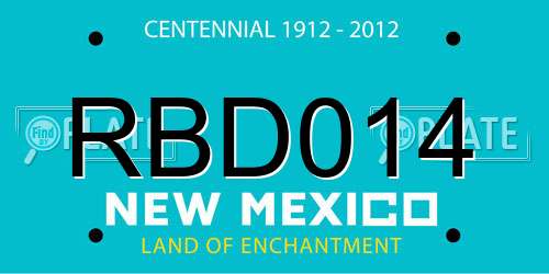 RBD014 New Mexico License Plate