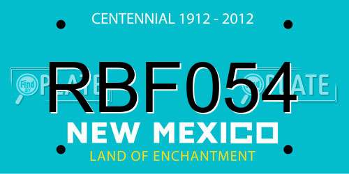 RBF054 New Mexico License Plate