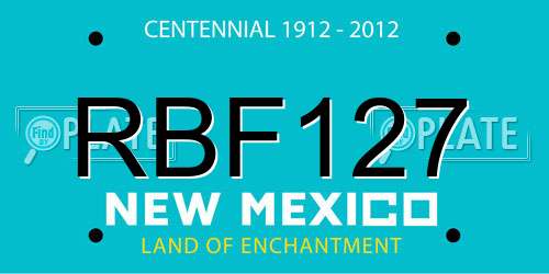 RBF127 New Mexico License Plate