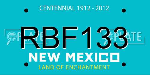 RBF133 New Mexico License Plate