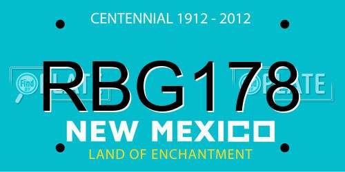 RBG178 New Mexico License Plate
