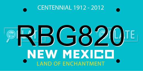 RBG820 New Mexico License Plate