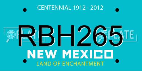 RBH265 New Mexico License Plate