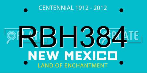 RBH384 New Mexico License Plate