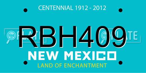 RBH409 New Mexico License Plate