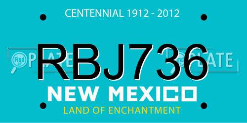 RBJ736 New Mexico License Plate