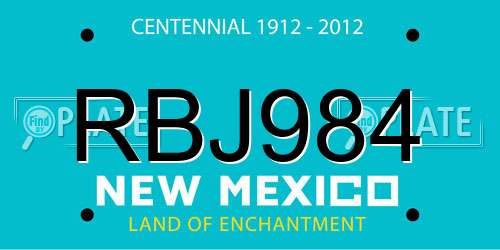 RBJ984 New Mexico License Plate