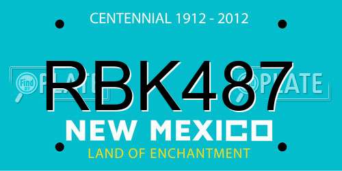 RBK487 New Mexico License Plate