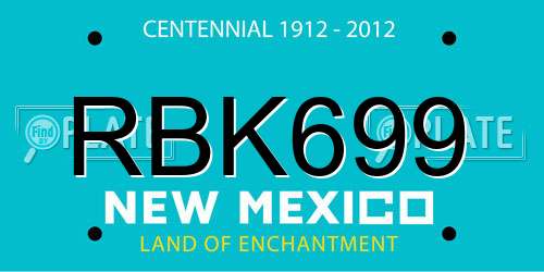 RBK699 New Mexico License Plate