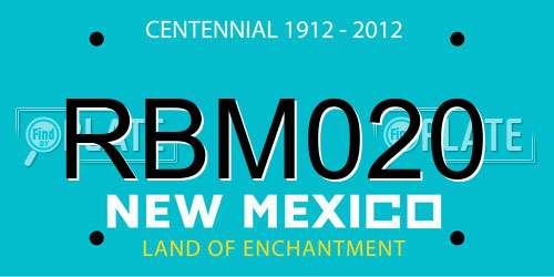 RBM020 New Mexico License Plate