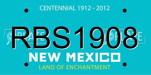 RBS1908 New Mexico License Plate