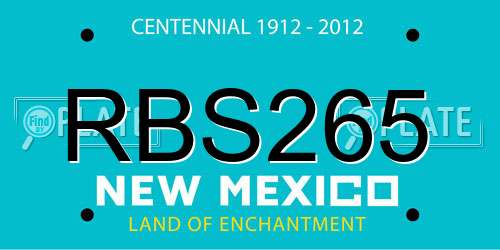 RBS265 New Mexico License Plate