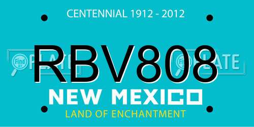 RBV808 New Mexico License Plate