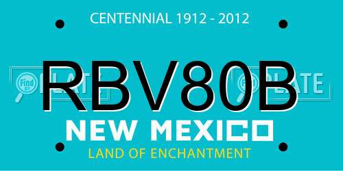 RBV80B New Mexico License Plate