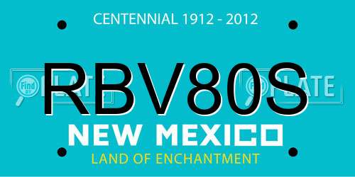 RBV80S New Mexico License Plate