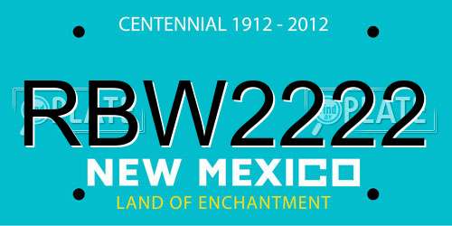 RBW2222 New Mexico License Plate