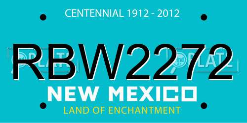 RBW2272 New Mexico License Plate