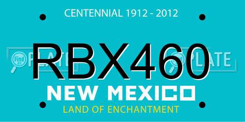 RBX460 New Mexico License Plate