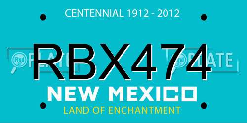 RBX474 New Mexico License Plate