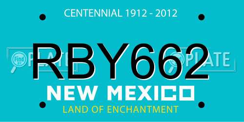 RBY662 New Mexico License Plate