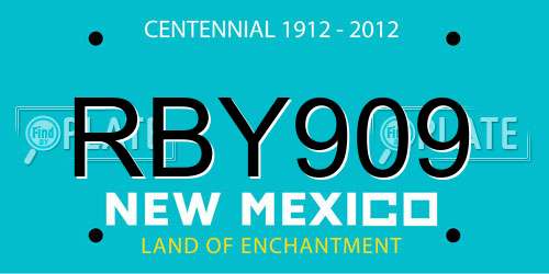 RBY909 New Mexico License Plate