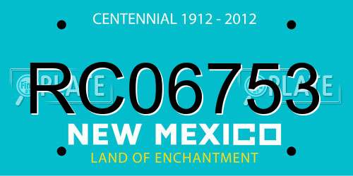 RC06753 New Mexico License Plate