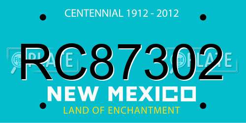RC87302 New Mexico License Plate