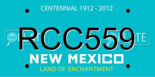 RCC559 New Mexico License Plate