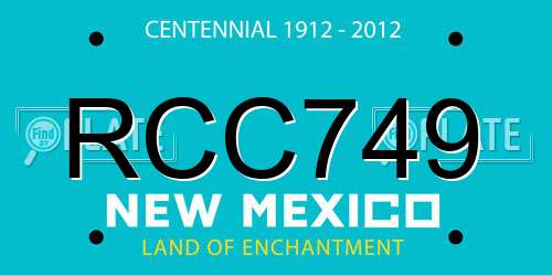 RCC749 New Mexico License Plate