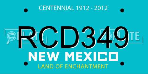 RCD349 New Mexico License Plate