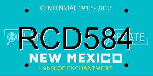 RCD584 New Mexico License Plate