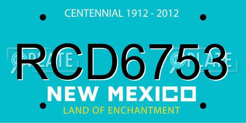 RCD6753 New Mexico License Plate