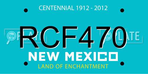 RCF470 New Mexico License Plate