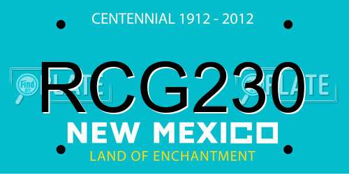 RCG230 New Mexico License Plate
