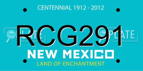 RCG291 New Mexico License Plate