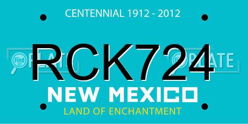 RCK724 New Mexico License Plate
