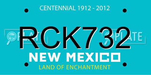 RCK732 New Mexico License Plate