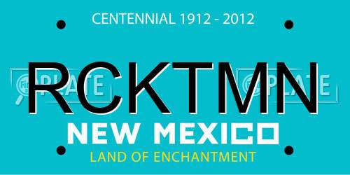 RCKTMN New Mexico License Plate