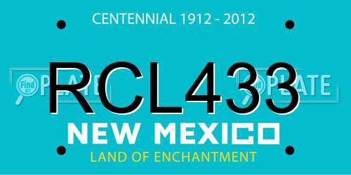 RCL433 New Mexico License Plate