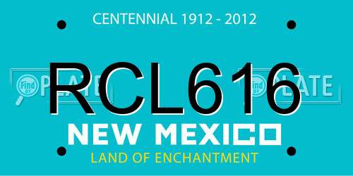 RCL616 New Mexico License Plate