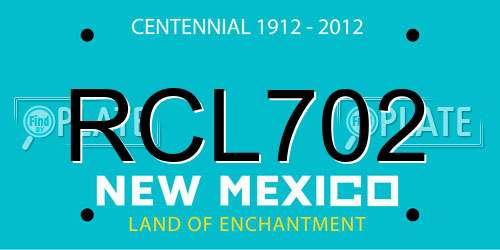 RCL702 New Mexico License Plate