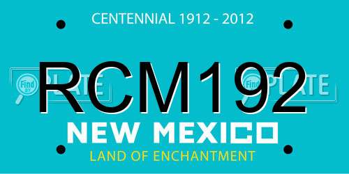 RCM192 New Mexico License Plate