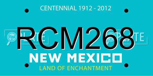 RCM268 New Mexico License Plate