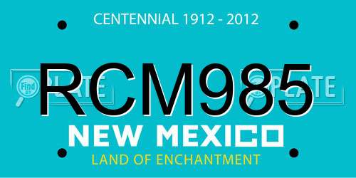 RCM985 New Mexico License Plate