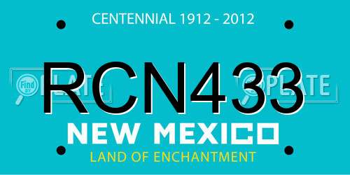RCN433 New Mexico License Plate