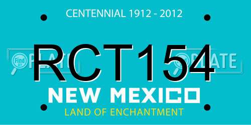 RCT154 New Mexico License Plate