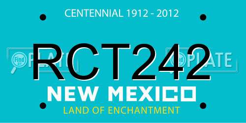 RCT242 New Mexico License Plate