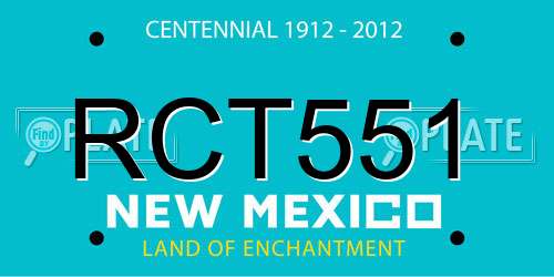 RCT551 New Mexico License Plate