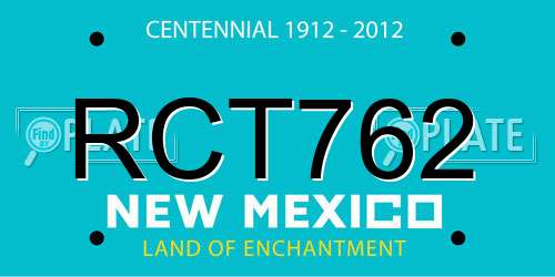 RCT762 New Mexico License Plate